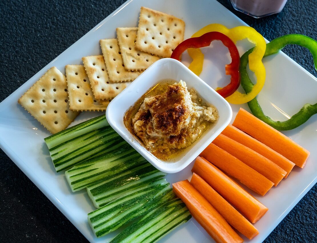 Houmous, snack, légumes, collations