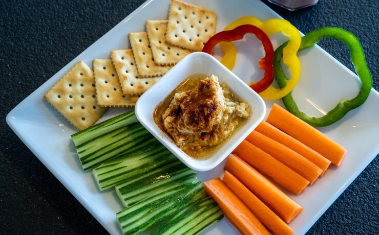 Houmous, snack, légumes, collations