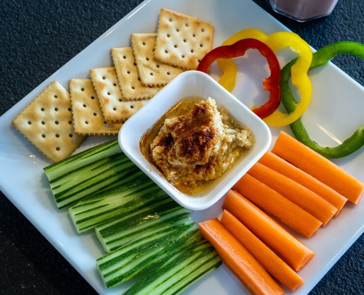 Houmous, snack, légumes, collations