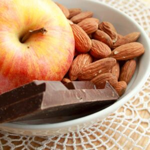 pommes, amandes, chocolat
